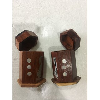 {Phá Rẻ} Lọ đựng tăm bằng gỗ khảm