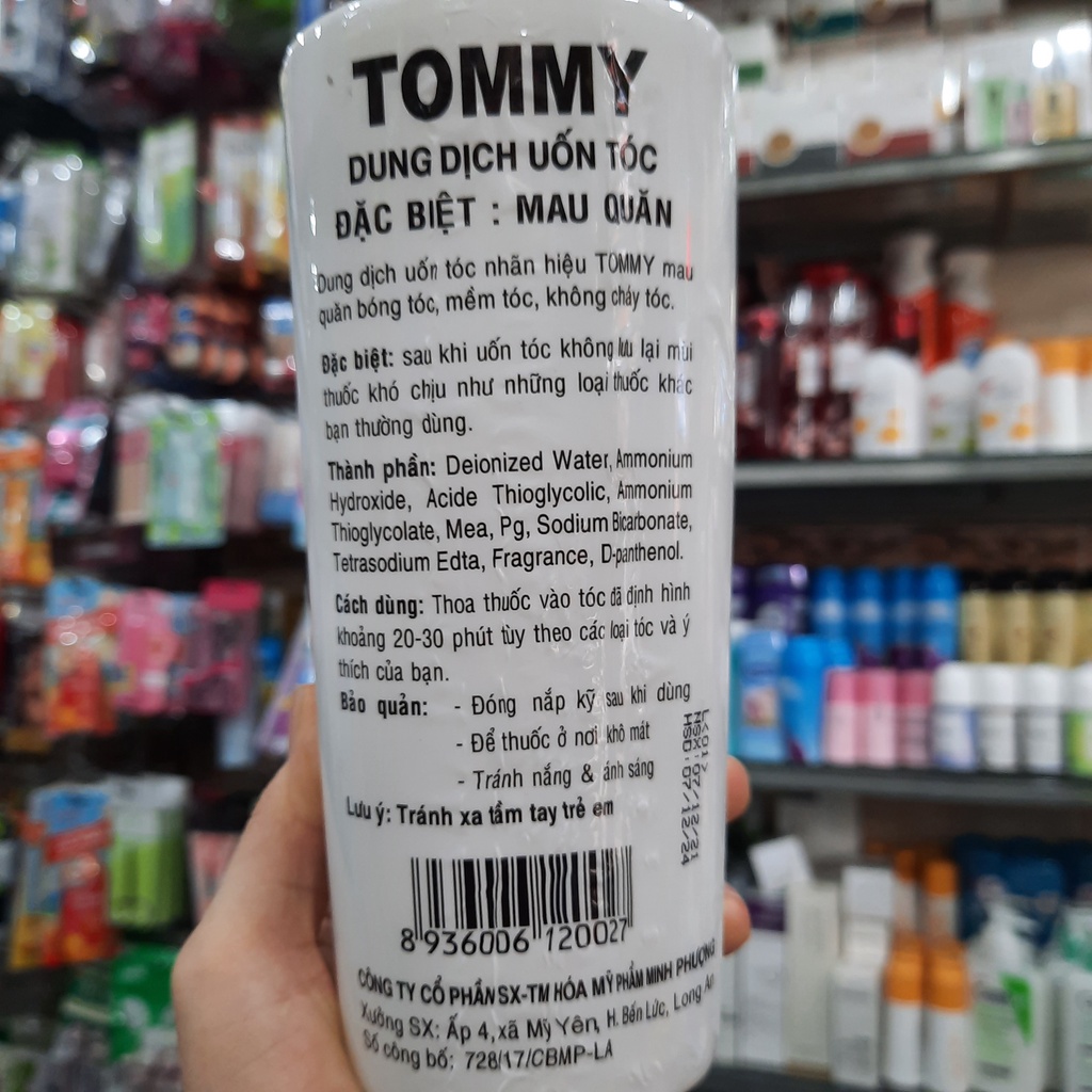 (CHÍNH HÃNG) Thuốc Uốn Tóc Mau Quăn Tommy ( Uốn Lạnh) 500ml