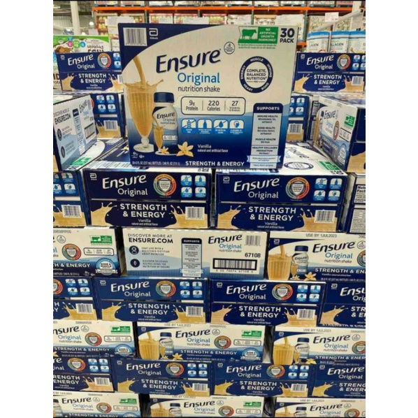 Thùng 30 chai sữa Ensure nước Original Nutrition Shake hương vanilla  siêu ngon của Mỹ