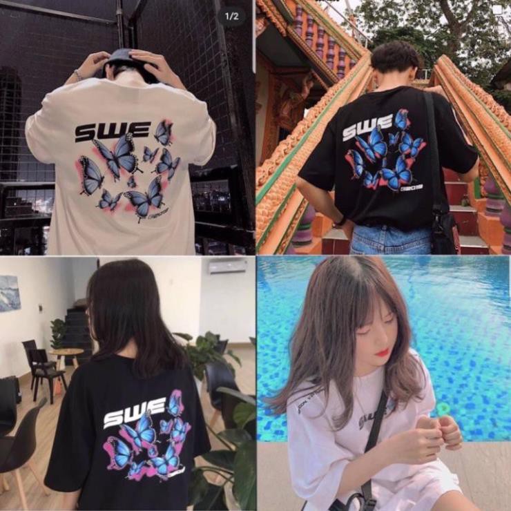 Áo Thun Tay Lỡ Unisex IN SWE BƯỚM- Áo Thun Phông Rộng Thời Trang Nam Nữ Bắt Trent | BigBuy360 - bigbuy360.vn