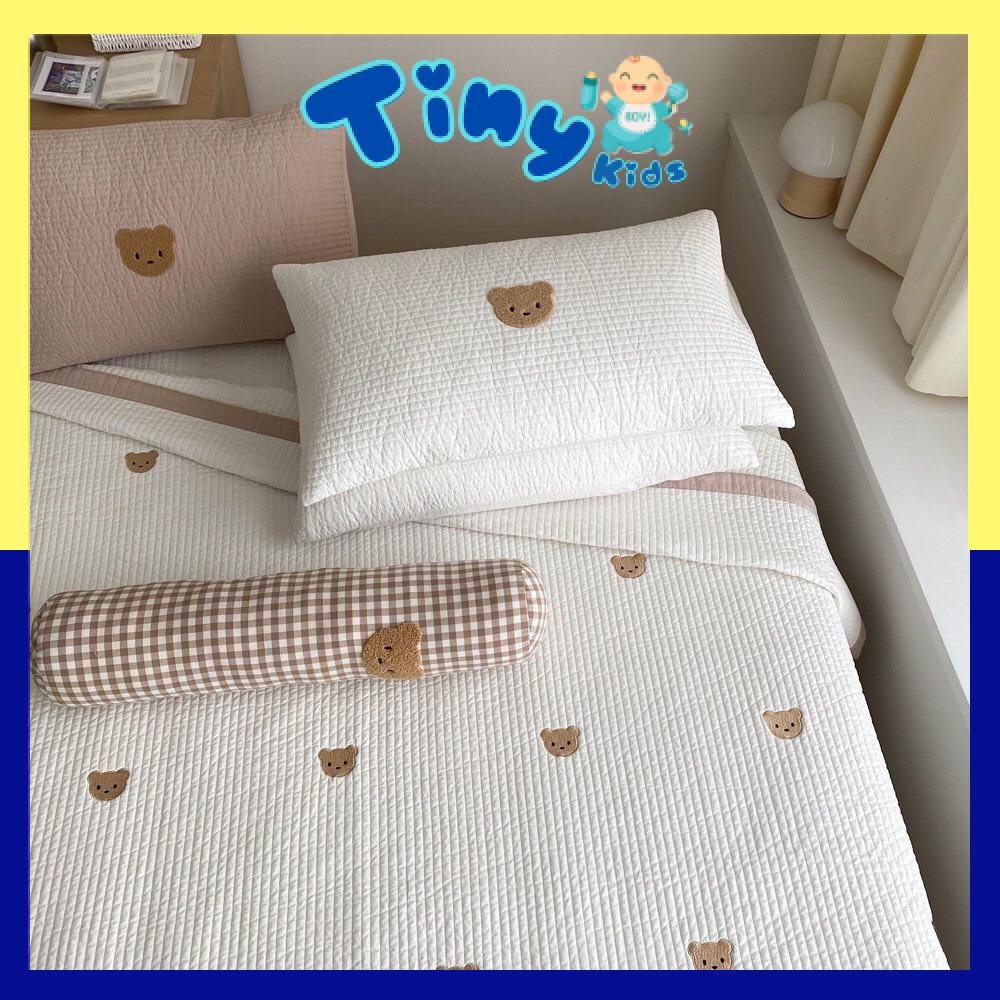 Gối Ôm Tròn Cho Bé Hình Gấu Nâu Cotton Cao Cấp Hàn Quốc - Tiny Kids