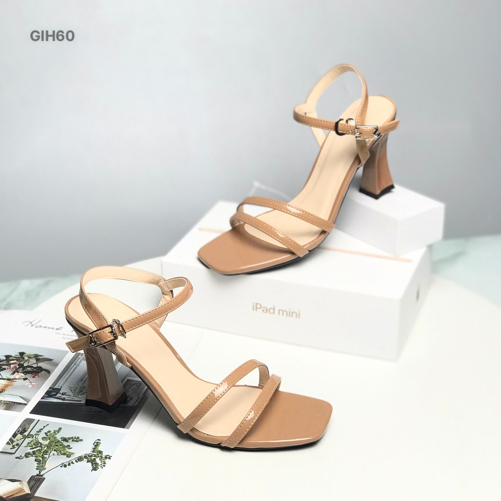 Sandal nữ BQ ❤️FREESHIP❤️ Giày sandal cao gót hai quai dây mảnh cao 8.5cm GIH60