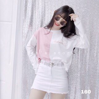Áo thun tay dài phối hai màu cá tính TTS0088
