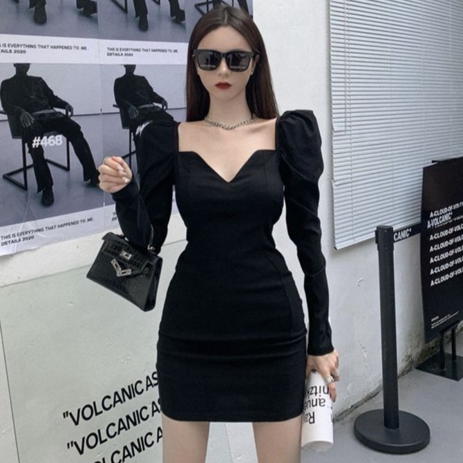 Đầm nữ dáng ôm midi tay dài Emilyshop