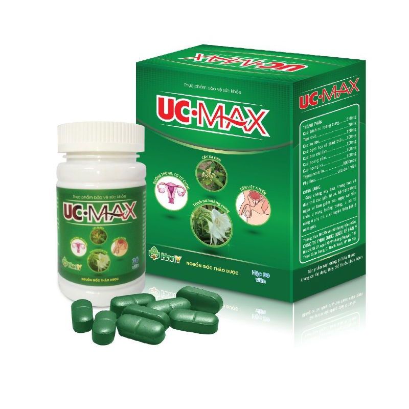UC MAX (hộp 30 viên) UC.MAX trinh nữ hoàng cung, tam thất xạ đen dùng được cho cả nam và nữ