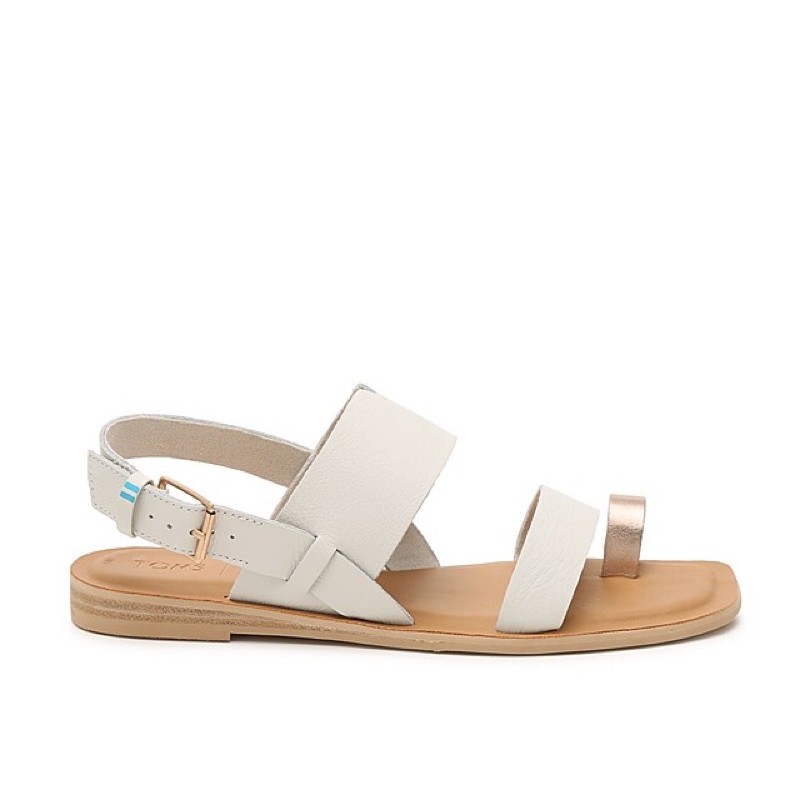 Sandals bệt xỏ ngón Toms màu trắng size 36.5