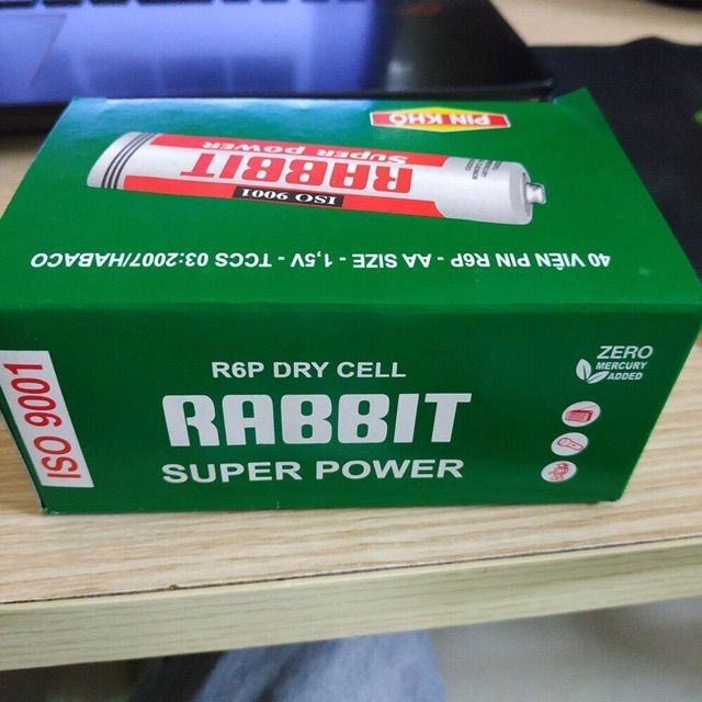 1 vỉ 4 viên pin rabit