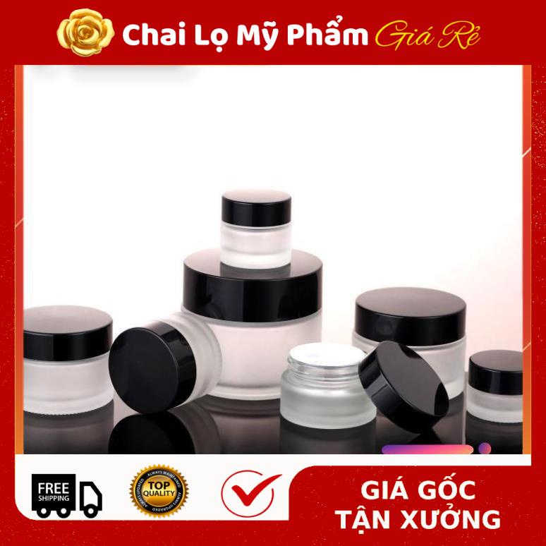 Hủ Đựng Kem ❤ RẺ VÔ ĐỊCH ❤ Hũ chiết mỹ phẩm thủy tinh mờ 5g,10g đựng kem face , phụ kiện du lịch