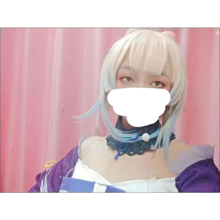 Genshin-peruca de fantasia sintética, peruca de 120cm longa e leve, cor de salmão, resistente ao calor, para cosplay, anime