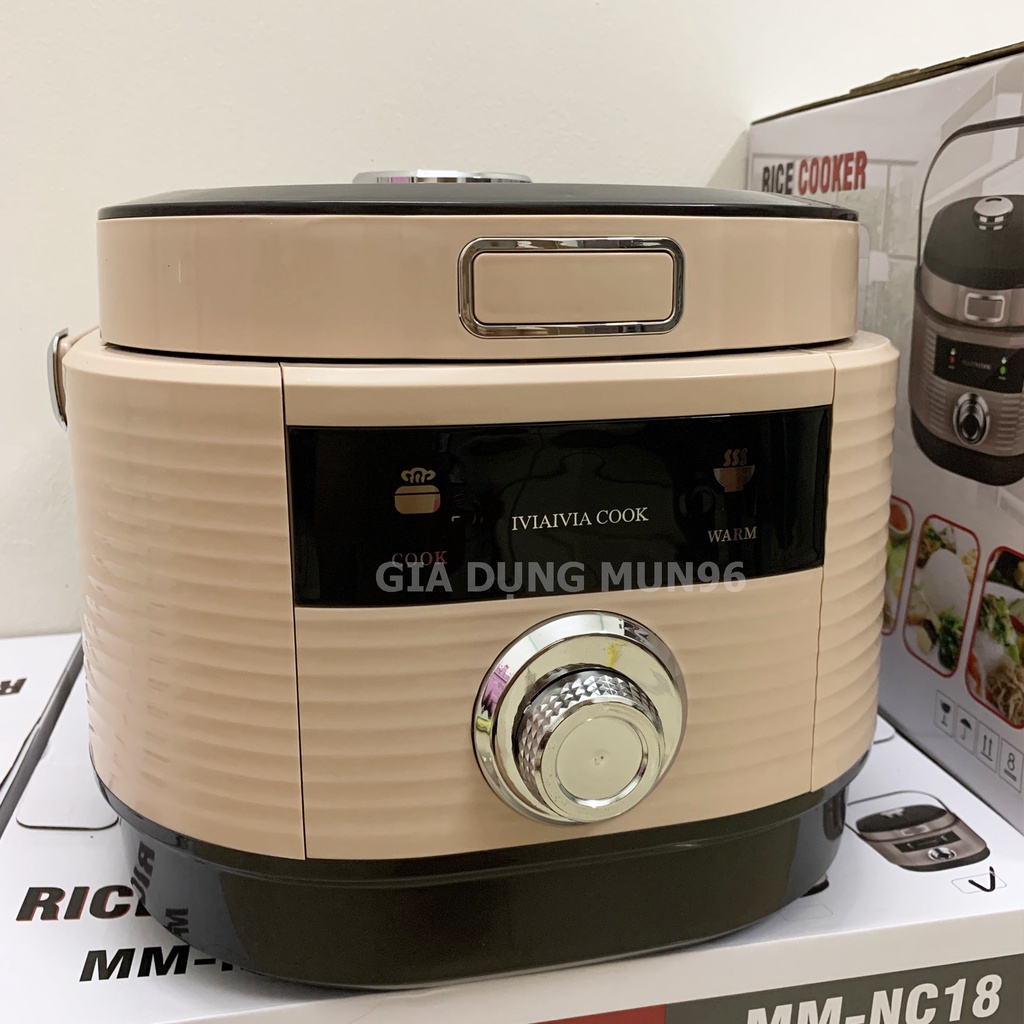 Nồi Cơm Điện IVIAIVIA COOKER MM - NC18 Dung tích 1.8 Lít  - Tặng Kèm Giá Hấp, Hàng Chính Hãng Bảo Hành 12 Tháng