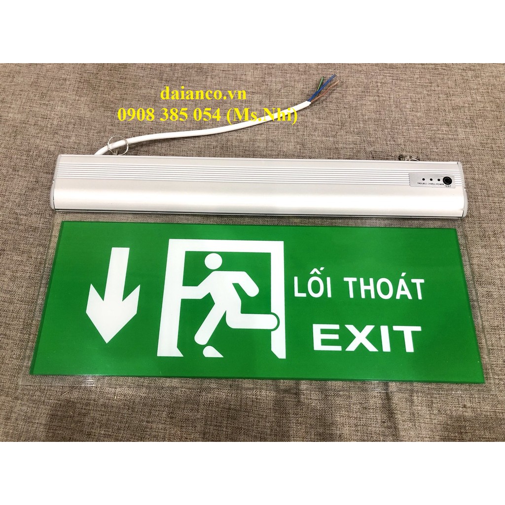 Biển Chỉ Dẫn Thoát Nạn 2 Mặt Chỉ Xuống Cầu Thang YF-1019 (YF2- X-1019)