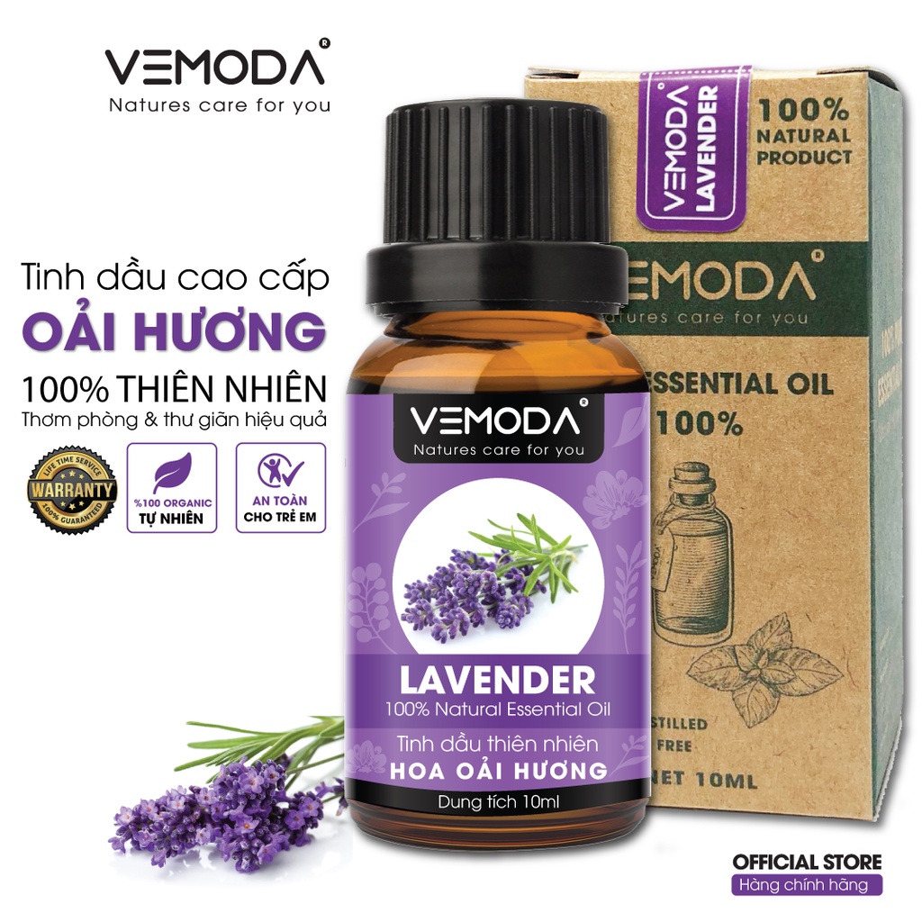 Tinh dầu Oải hương cao cấp Vemoda khử mùi, thơm phòng giúp ngủ ngon