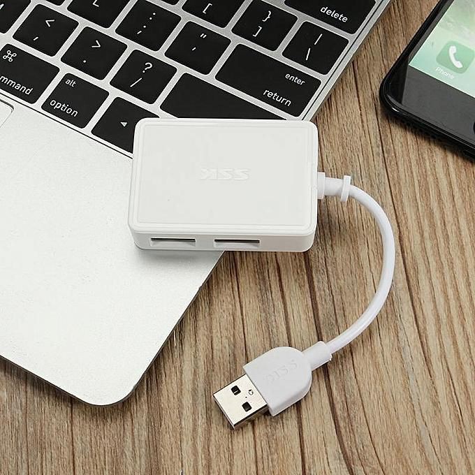 Hub USb bộ chia tín hiệu USB 2.0  từ 1 ra 4 cổng SSK SHU 200 màu trắng, đen