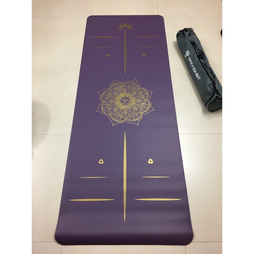 Thảm Tập Cao Su Tự Nhiên Tree Yoga Định Tuyến Mạ Vân vàng