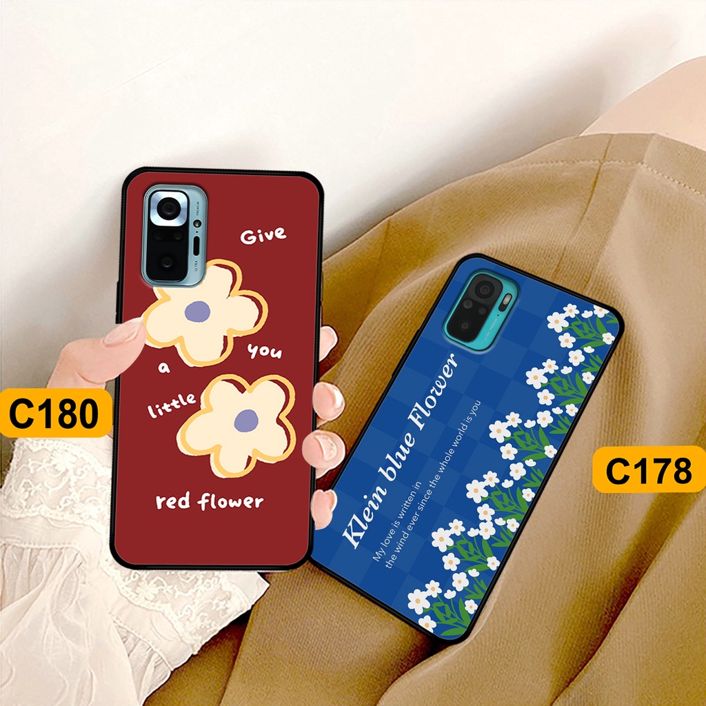 Ốp Xiaomi Redmi 10 in hình hoa cỏ nhẹ nhàng,họa tiết caro xinh xắn.ốp lưng chống sốc