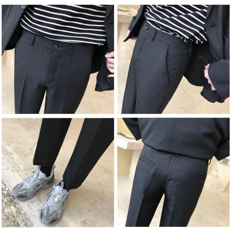 [Tiền Nào Của Đấy]Quần Baggy Nam Màu Đen Ống Rộng Dành Cho Học Sinh Vải Không Xù Phong Cách Hàn Quốc -V01 | BigBuy360 - bigbuy360.vn