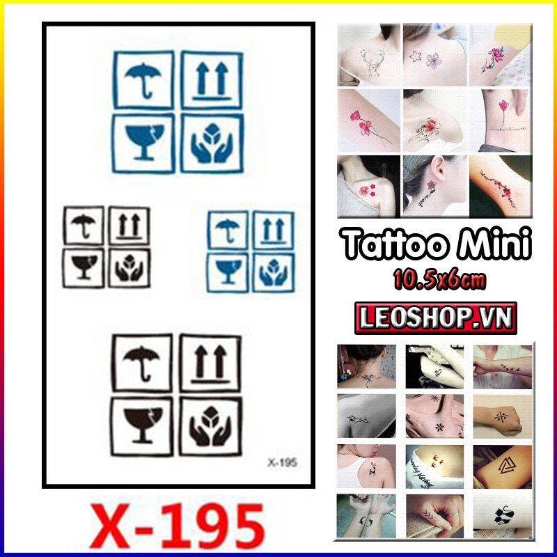 Hình Xăm Dán Mini Kí Hiệu Hàng Hóa, Hóa Học (10x6cm)