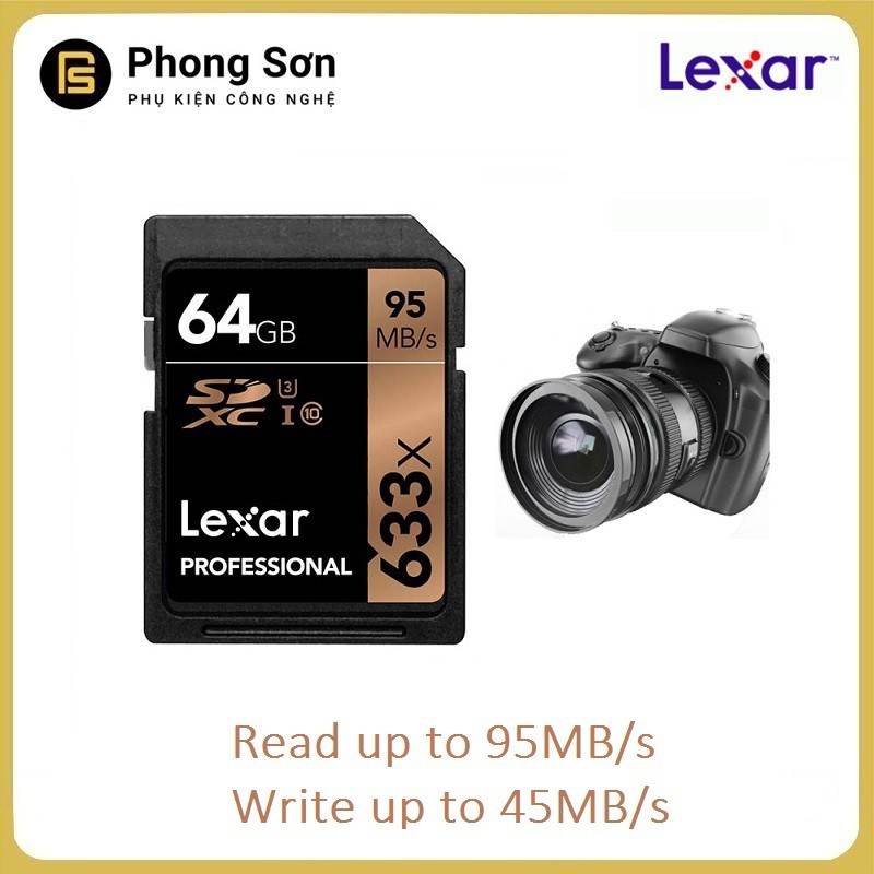 Thẻ Nhớ SDHC 64GB Lexar Professional U1 633x 95MB/S - Dành Cho Máy Ảnh (Nhậu Khẩu)