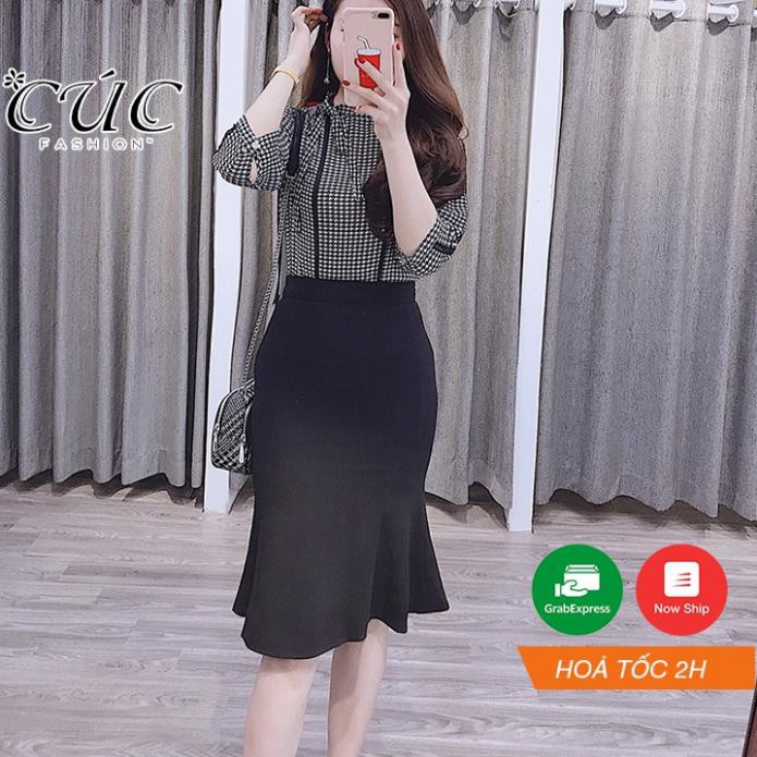 [Mã WASTMAY giảm 15% tối đa 30K đơn 150K] Chân váy nữ công sở cao cấp dáng dài Cúc Fashion DC1 đầm đuôi cá 2 lớp đẹp  ྇