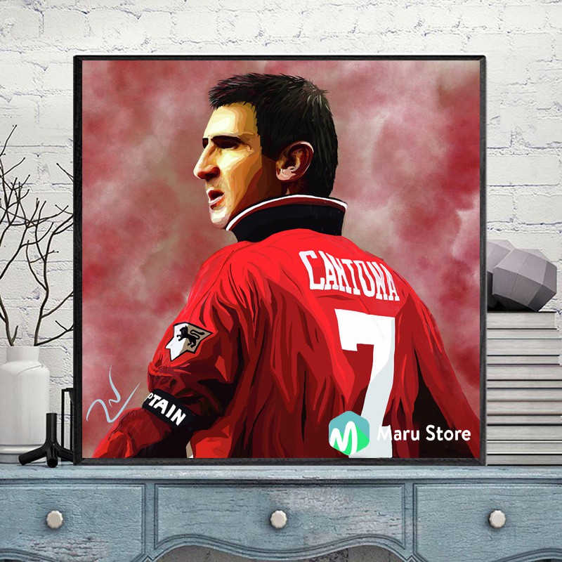 Tranh Canvas Treo Tường Manchester United Cantona, Có Khung Composite Sang Trọng