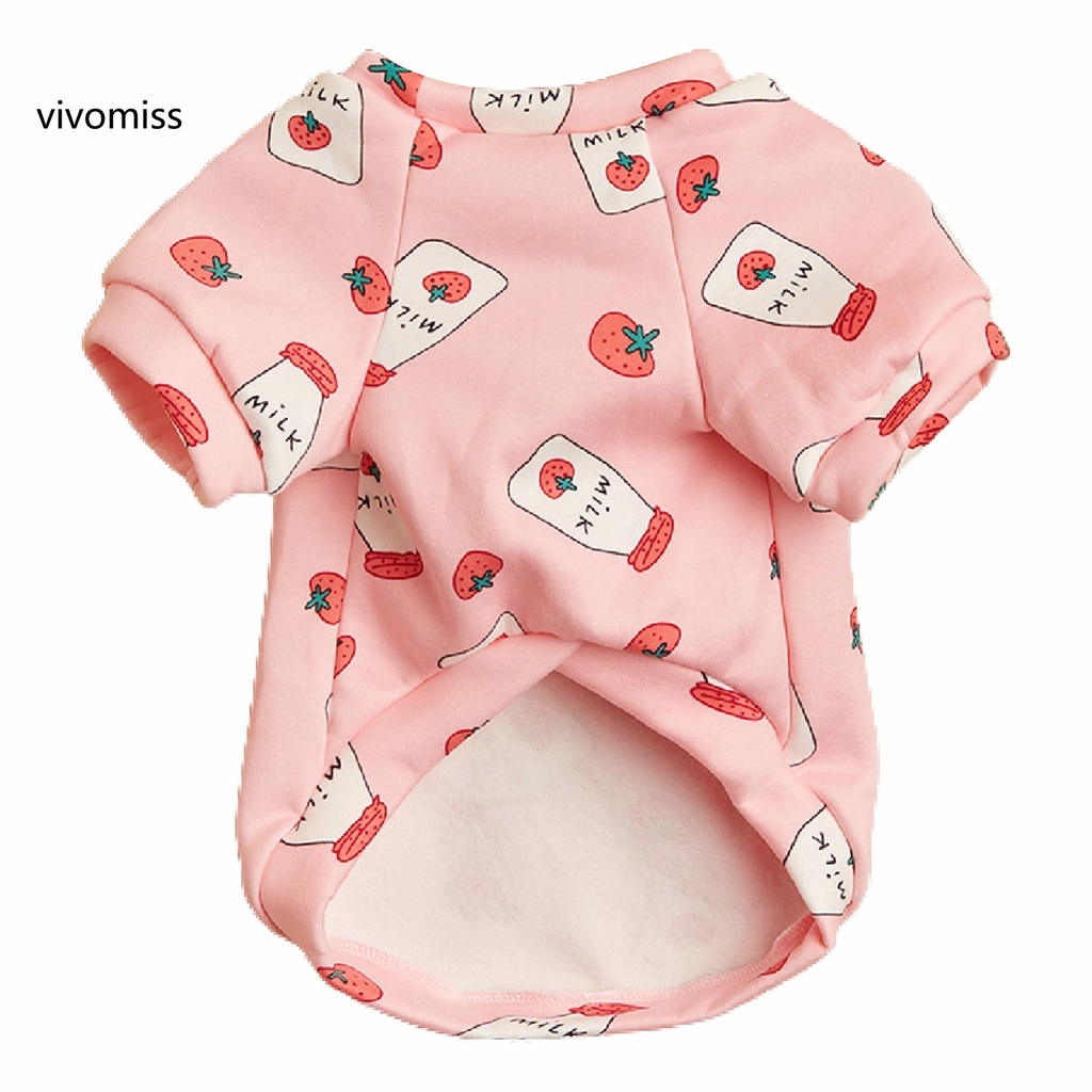 Áo Sweater Mềm Mại In Họa Tiết Trái Dâu Dễ Thương Cho Thú Cưng