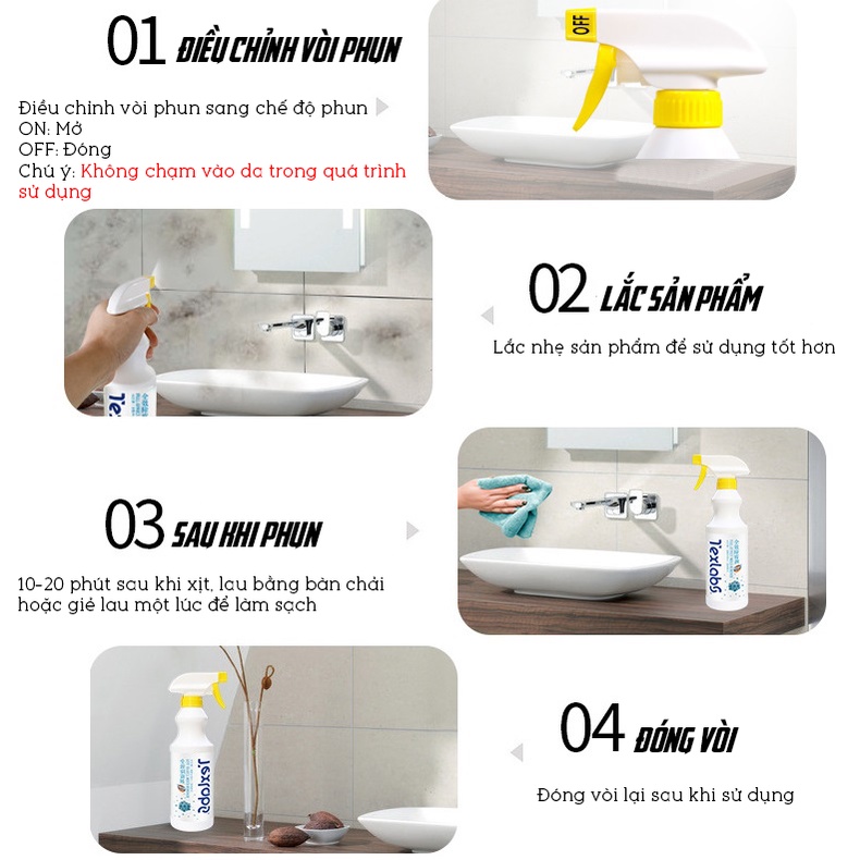 Bình Xịt Tẩy Nấm Mốc Tường Nhà, Phòng Tắm ,Nhà Bếp TEXLABS 500ml DOKEY99