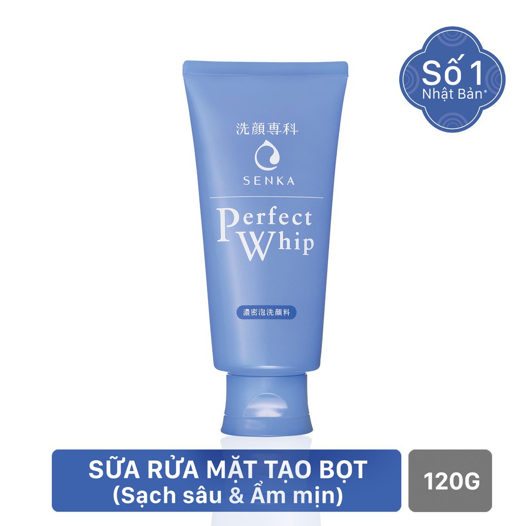 [Mã FMCGMALL -8% đơn 250K] Sữa rửa mặt tạo bọt chiết xuất tơ tằm trắng Senka Perfect Whip 120g_70227