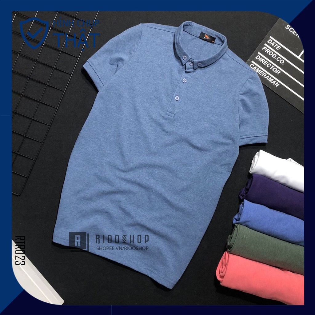 Áo thun nam cổ trụ trơn cao cấp nhiều màu mới RTR023V - áo phông nam đẹp Riooshop