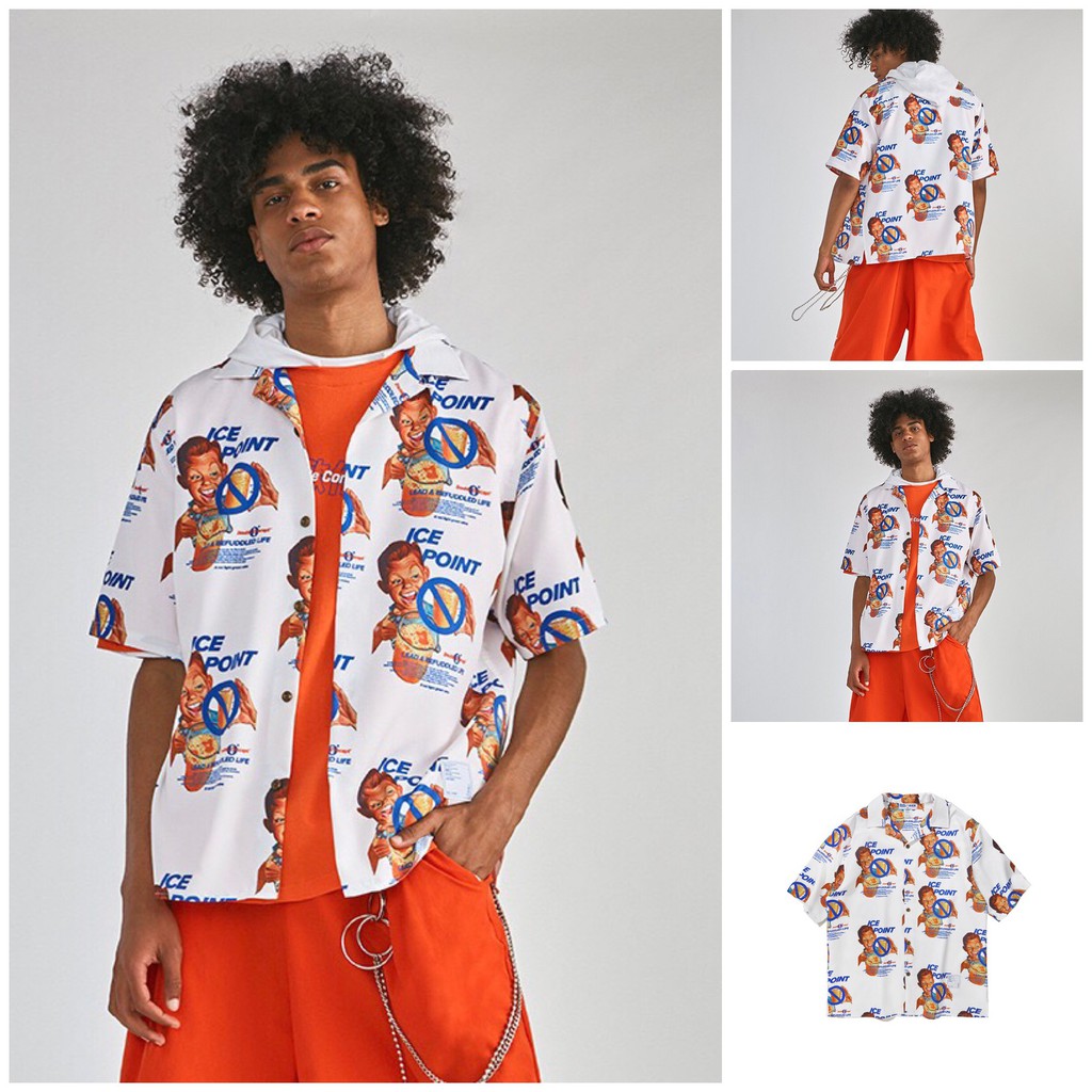 ÁO SƠ MI CỘC TAY UNISEX OVERSIZED LẺ SIZE INF-ALL | BigBuy360 - bigbuy360.vn