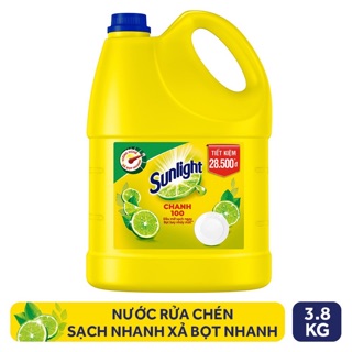 Nước rửa chén Sunlight Chanh mới can 3.8kg