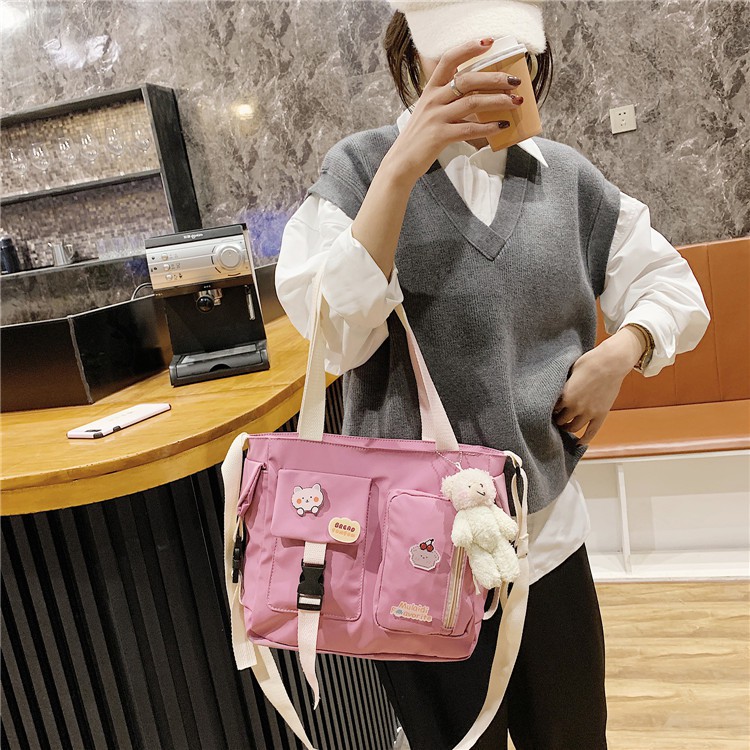 Túi tote vải canvas đeo chéo đeo vai cặp đi học vừa khổ A4 size lớn phong cách hàn quốc dành cho nữ 88STORE - TV009 | BigBuy360 - bigbuy360.vn