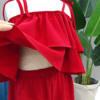 Đầm đôi mẹ và bé gái hai dây màu đỏ, set đồ đi biển cho mẹ và bé - kèm ảnh thật Mylakids