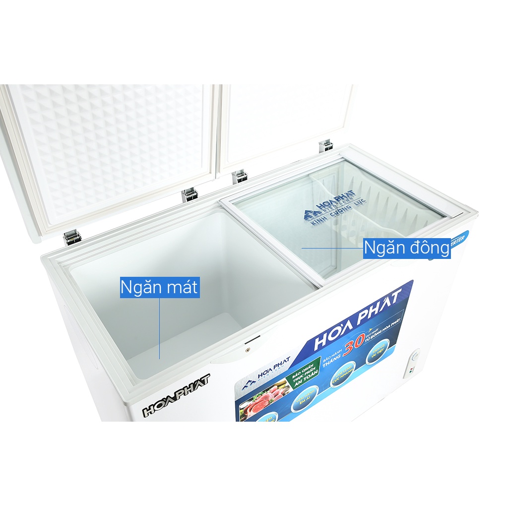 Tủ đông Hòa Phát 271 lít HCFI 656S2Đ2 INVERTER , dàn đồng 1 ngăn đông 1 ngăn mát Bảo hành chính hãng 24 tháng
