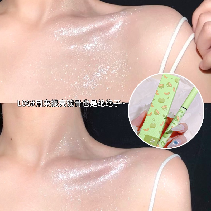 Xixi Bút Kẻ Mắt Nước Lâu Trôi Không Lem Nhòe Thiết Kế Vỏ Đính Kim Cương Giả