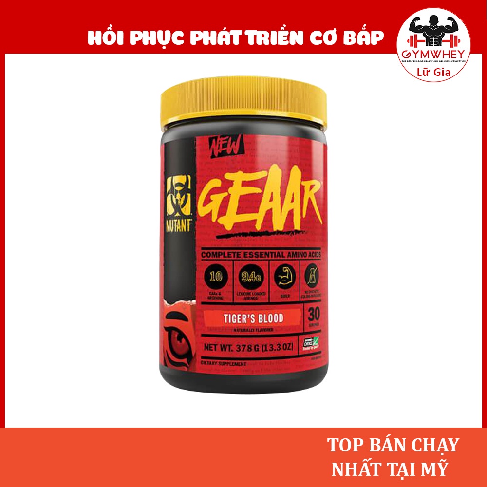 Geaar Mutant Amino acid Eaa Hỗ Trợ Phục Hồi Phát Triển Cơ Bắp Mutant GEAAR - 30 Lần Dùng (378Gram)