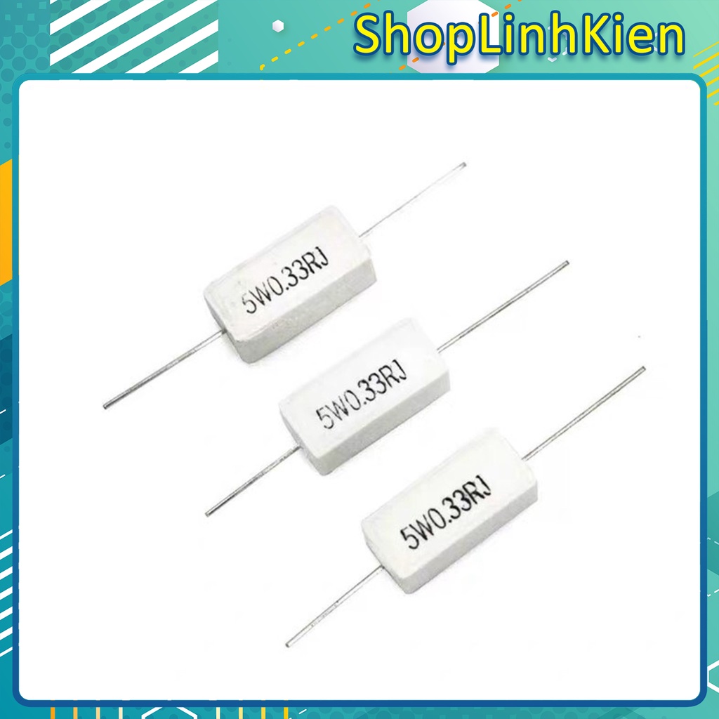 Bộ 5 Điện trở sứ 5W 5% các loại 0.1R-100K