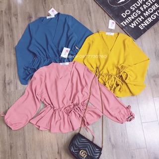 Áo peplum cổ chéo hot hit