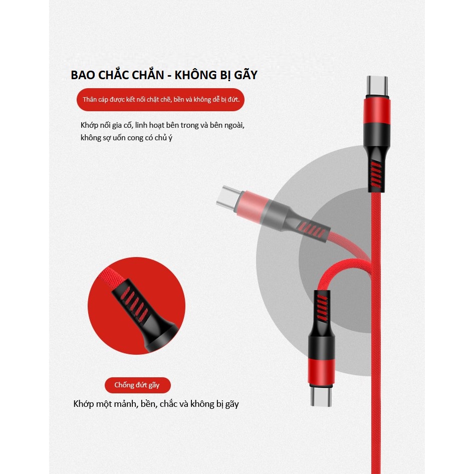 Cáp Sạc 3 Đầu Đa Năng 3in1-Micro-Type C Dây Dù Dài 1M Sạc Được Cho Mọi Dòng ĐT-Dây Sạc 3 Cổng