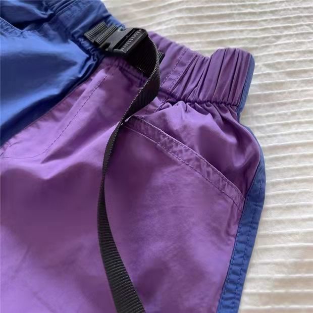[Babycat Hàng Có Sẵn Bán Chạy Quần Short Phong Cách Đường Phố Nhật Bản Màu Tím/Xanh Dương/Tím Tương Phản Thời Trang Mùa Hè Dành Cho Bé Trai