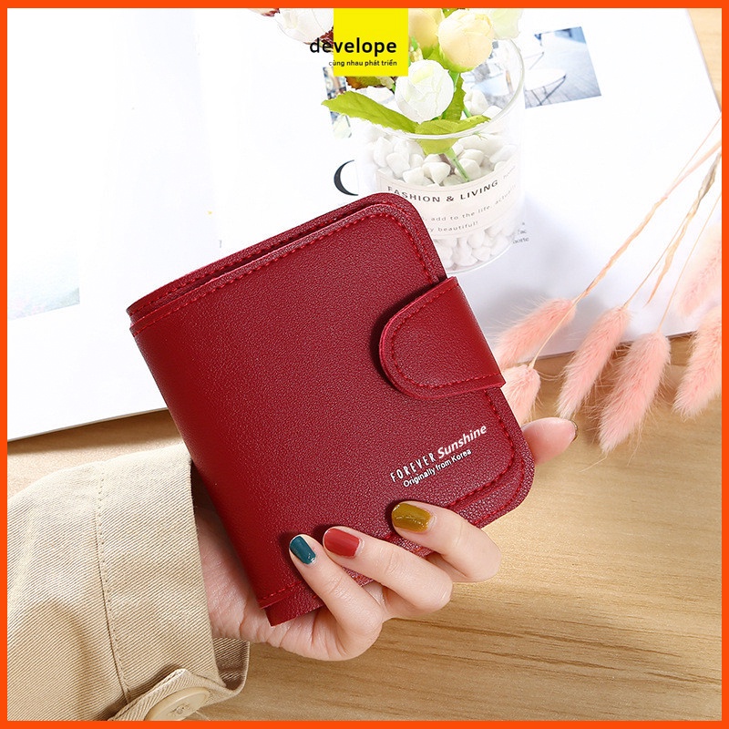 Ví nữ mini cầm tay 2 ngăn kéo da PU cao cấp thiết kế độc đáo đẹp mắt thời trang nhiều ngăn tiện dụng HX0073