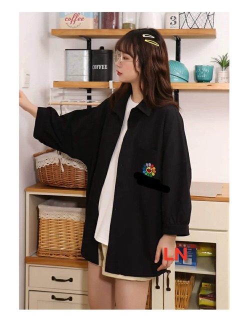 Áo sơ mi lô gô mặt cười nhiều LN12