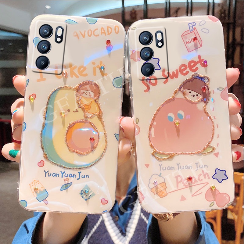 Ốp Điện Thoại Họa Tiết Trái Đào / Hoạt Hình Cho OPPO Reno 6Z 6 5F 5 5Pro 4 4Pro 4G 5G Reno 6Z 6 5F 5 5Pro 4 4Pro 4G 5G