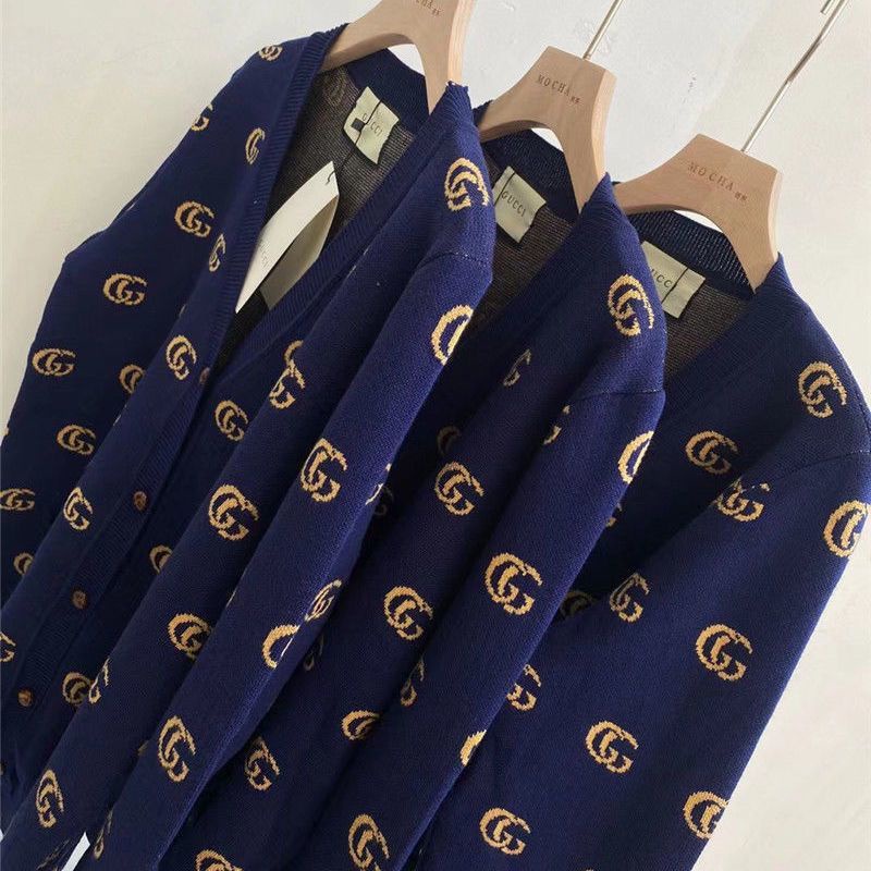 Hàng Có Sẵn!Gucci!Áo Khoác Cardigan Dáng Rộng Giữ Ấm Thiết Kế Mới Thời Trang Dành Cho Cặ