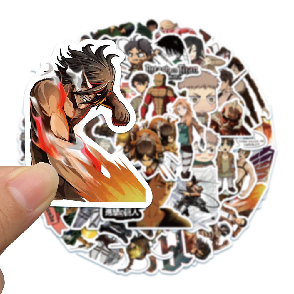 Bộ sưu tập 50 Sticker Attack on Titan sticker anime chống nước