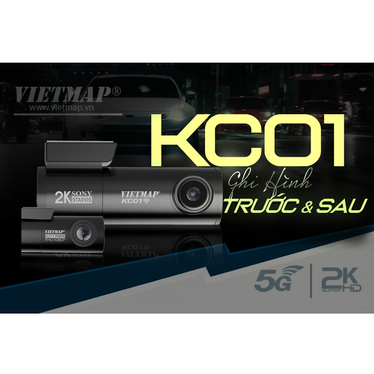 Camera Hành Trình Ô Tô Ghi Hình Trước & Sau Tích Hợp Thẻ Nhớ 32GB VIETMAP KC01 - Hàng Chính Hãng | BigBuy360 - bigbuy360.vn