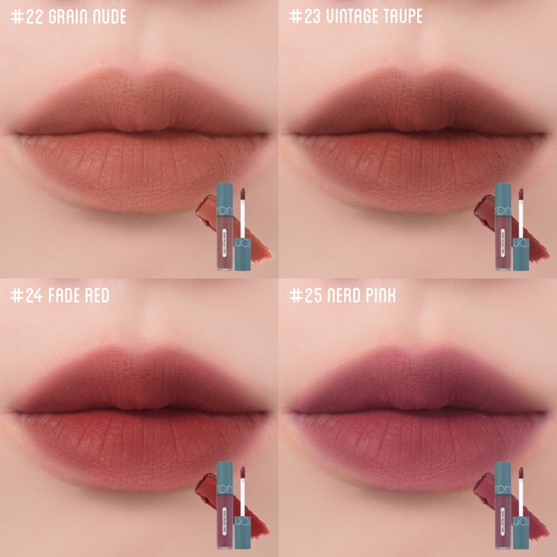 [Màu 22-25] Son kem lì Romand Vintage Filter Zero Velvet Tint 2021 | Thế Giới Skin Care