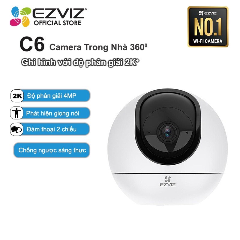 [FREESHIP] Camera Wifi EZVIZ C6 2K 4MP -  Xoay 360 độ - Đàm Thoại 2 Chiều, Điều Khiển Và Nhận Dạng Hành Động Vẫy Tay