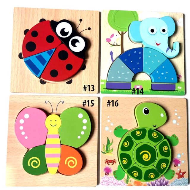 Tranh ghép gỗ Đồ chơi gỗ dành cho bé 2 tuổi trở lên Loại Gỗ Dày Puzzletoys