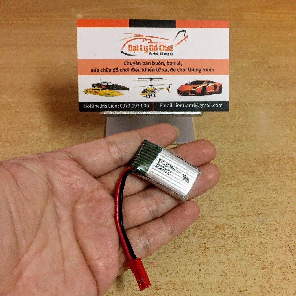 Pin sạc 3.7v 300mAh chân cắm đỏ JST dùng cho máy bay trực thăng cỡ trung YD-218