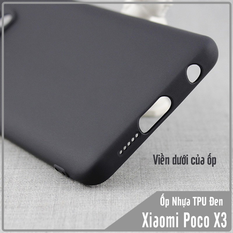 Ốp lưng cho Xiaomi Poco X3 NFC nhựa dẻo TPU Đen - che camera